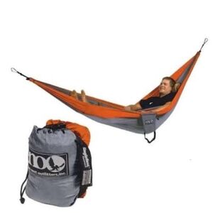 NWT ENO Single Nest Hammock Orange & Gray Eagles Nest Outfitters Hiking Camping